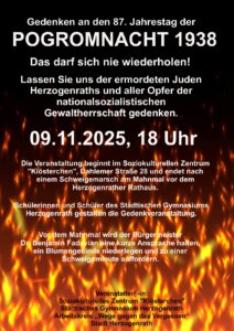 Plakat zur Gedenkfeier
